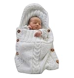 tmery新生児ラップ毛布幼児ベビーウールニットブランケットSleepingバッグ(ホワイト)