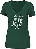 NFLニューヨークJetsレディースWinning Ranksプログラム半袖VネックTシャツ、Large、ダークグリーンHeather