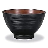 山中塗 ナチュール レンジ 欅刷毛筋 大汁椀 ブラック&ブラウン M16955-3