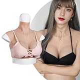 KUMIHO シリコンバスト 9代 アップグレード 人工乳房 女装バスト 女装 胸 ロミドルネック 偽乳 シリコン胸 男の娘 コスプレ 変装 揺れる【シリコン充填Cカップ】【アイボリー ホワイト】