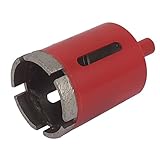 uxcell マーブルホールソー　メタル製レッド　10mmシャンク径　83mm長さ　ダイヤモンドコートコア