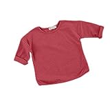 Plus Nao(プラスナオ) 長袖カットソー Tシャツ ロンT トップス 子供服 キッズ KIDS ベビー服 ベビーウェア シンプル 無地 定番 ベーシック レッド 90