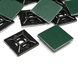 ILS - 100 pieces Cable Tie Base Black Self Adhesive Nylon Tie Tape 28X28mm