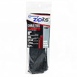 Cambridge ZipIts 100 pcs- 8 " 40ポンド引張強度、標準Dutyナイロンケーブルタイ、UVブラック