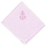 Magnoliaベビー赤ちゃん女の子リトルアンカーアップリケReceiving Blanketピンク カラー: ピンク