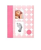 Pearhead Modern Dots Baby Book with Clean-Touch Ink Pad Included, Pink by Pearhead [並行輸入品]
