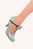 Banned Apparel - Mint Marilyn Strappy Polkadots Shoes 5