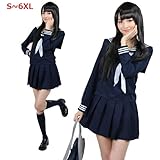 【コスプレホリック】セーラー服 コスプレ 長袖 紺 9サイズ 制服 男性 大きいサイズ JK 女子高校生 コスチューム ハロウィン