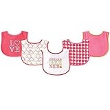 Luvable Friends 5 Piece Fun Girls Drooler Bibs, Sugar and Spice by Luvable Friends