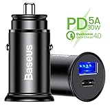 Baseus カーチャージャー シガーソケット PD3.0 QC4.0 2ポート 5A/30W Huawei SCP FCP Samsung