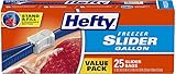 Hefty Slider Freezer Bags, Gallon, Value Pack, 25 Count 50 Bags Total by Hefty