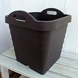 ハンディプランター340スクエアブラウン6個セット　（33.5×33.5cm）支柱ホルダー付き ノーブランド品