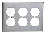 Brushedステンレススチールコンセントカバーデュプレックスメタル壁プレート1 2 3 4 Gang 3 Gang