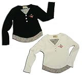 さくらんぼ アクセントでおしゃれが際たつ長袖Ｔシャツ（濠Du）　ホワイト（下）110cm