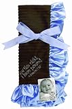 Sue Berk Designs For This Child, I Have Prayed Baby Blanket, Blue/Brown by Sue Berk Designs