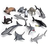 12 個ミニ海洋動物フィギュアリアルなシミュレーション詳細動物のおもちゃ動物の置物子供の誕生日教育ツールミニ海の生き物