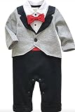 coolbaby（クールベビー）ベビー服 フォーマル ロンパース チェック 蝶ネクタイ (90)