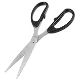 uxcell 鋏　ステンレス製鋏　ブレード　ストレート　シルバートーン　ブラックハンドル