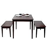 (ミツヨシ)3244 ダイニング3点セット ラバーウッド テーブル W1200 BR ブラウン 【MTS-060】１台 【MTS-062】2台