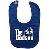 Royal Blue bib with White print 'THE GODSON' by Little Big Babies