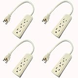 JFullerton Bundle 4 Sets Of 120 Volt 1 ft Grounded Power Cord w/ 3 Outlet Power Strip [並行輸入品]