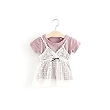 ANTETOKUPO 5190　子供　女の子　幼児 ワンピースセット 綿 通気 スカート (100ｃｍ, 紫色) [並行輸入品]