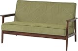 不二貿易 ファブリックソファ リオ 2人掛け 幅128cm 木製フレーム グリーン 89285