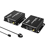 TESmart HDMI KVM エクステンダー 1080P 60Hz 単一のCat5e/6ケーブル 最大120m/393フィート、ポイント/マルチポイントツーポイント/マルチポイント、マウス&キーボードによるリモートコントロール、IRパススルー(トランスミッターとレシーバー)