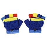 Domybest 手袋 ミトン キッズ手袋 秋冬 子供用 グローブ ニット 5本指 裏起毛 折返し 女の子 男の子 防寒 通学 通園 2-6歳に適用 おしゃれ 柔らかく快適 雪遊び プレゼント 5色