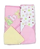 Spasilk Hooded Terry Bath Towel with Washcloths, Pink Baby, 2-Count by Spasilk [並行輸入品]