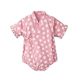 ディゾン(dizoon) 夏 子供甚平 浴衣 和風 ロンパース ベビー 新生児 子供服 女の子 花柄 夏祭り 盆踊り 花柄 4デザイン ピンク 綿100% 70 80 90cm