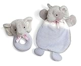 North American Bear First Friends Baby Cozy and Rattle Set, Elephant Gray by North American Bear [並行