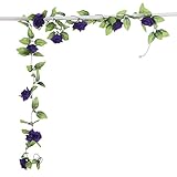 Bulary 造花 壁掛け つるバラの造花 観葉植物 インテリア シルク造花 1本セット シルクフラワーグリーン 家庭飾り ロマンチック 本物にそっくり 家 結婚式 お祝い 誕生日のプレゼント ギフト