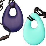 MyBoo Autism Sensory Chewable Droplet Pendant - Set of 2, Turquoise/Blue by MyBoo