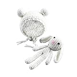 Baoblaze かぎ針編み　ウサギおもちゃ　人形　ニット　帽子　写真　小道具