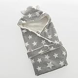 corolerベビーラップおくるみブランケットCozy Sleeping Bag with波パターンExtra Thick for秋、冬、春0 – 12月Baby One Size グレー