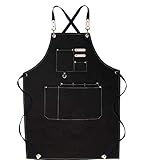 COVAODQ 作業エプロン 厚 キャンバス 男女兼用 パティオ 前掛け カフェエプロン 職人 美容師
