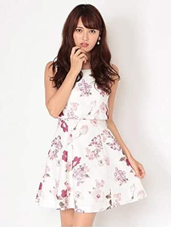 Amazon Co Jp ビーラディエンス Be Radiance ぼかし花柄フィット フレアワンピース オフホワイト F ファッション