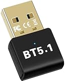 VAVIICLO【最先端Bluetooth5.1技術&超低遅延】Bluetooth 5.1 USBアダプタ 超小型 ブルートゥース子機 PC用/ナノサイズ/Ver5.1/ Bluetoothアダプタ 最大通信距離20m 無線 低遅延 apt-X EDR/LE対応(省電力) Windows 11/10/8.1/8/7(32/64bit) 対応 Mac非対応 日本語取扱説明書付き