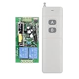 ワイヤレスリモート制御リレースイッチユニバーサル2チャネル433 MHz RF送信機と受信機の電源照明スイッチ、ガレージドアOpeners、車、LEDライト& More AC 85 V 110 V 2