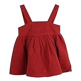 Plus Nao(プラスナオ) 子供用ジャンパースカート 吊りスカート 肩紐 膝丈 秋 赤 無地 リボン バッククロス かわいい カジュアル 女の子 キ - 120