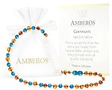 Amber Teething Necklace for Babies (Unisex) - Anti Flammatory, Drooling & Teething Pain Reduce Prope