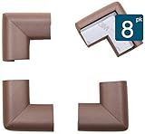 Roving Cove? 8-Piece Safe Corner? Cushion - PRE-TAPED CORNERS; - COFFEE; Premium Childproofing Corne