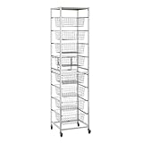 【バリエーションクローゼットハンガーシリーズ】スライドバスケットラック8段