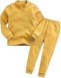 [Vaenait Baby]キッズ子供ベビー服綿100％ルームウェア長袖パジャマ寝間着上下セット Half Neck Yellow XL