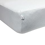 Burt's Bees Baby - Bee Essentials Stripe Fitted Crib Sheet 100% Organic Crib Sheet for Standard Crib