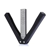 RUNACC ダブル サイドシャープナー 折りたたみ ダイヤモンド ナイフシャープナー プラスチックハンドル 砥石