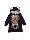(マイファーストヒステリック) MY FIRST HYSTERIC FLOATY TEDDY MINI エンジェルコット 耳付スウェットパーカーワンピース 90cm ブラック