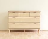 北欧風 幅120cm 脚付き 3段ローチェスト 完成品