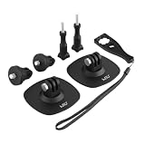 HSU アクションカメラマウントキット三脚アダプター gopro用粘着マウント、insta360用ヘルメットマウント、ヘルメットアダプター アクションカメラマウント つまみネジ 接着バックル カメラアクセサリーセット（6 in 1）